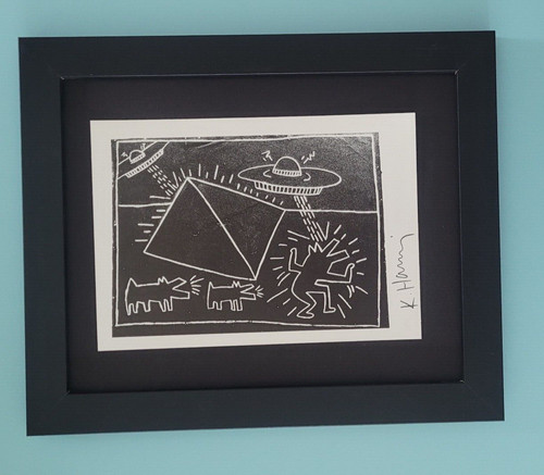 Keith haring signed vintage - +,